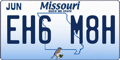 MO license plate EH6M8H