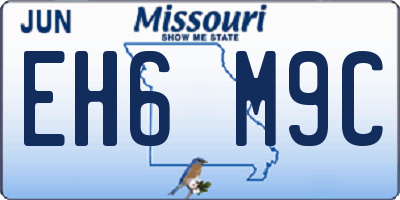 MO license plate EH6M9C