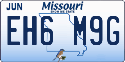 MO license plate EH6M9G