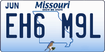 MO license plate EH6M9L