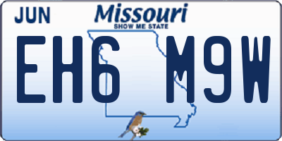 MO license plate EH6M9W