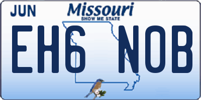 MO license plate EH6N0B