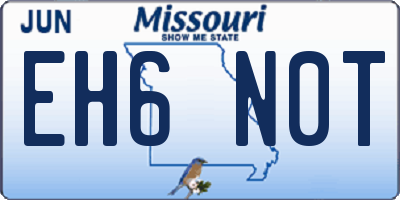MO license plate EH6N0T