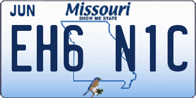 MO license plate EH6N1C