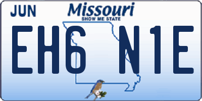 MO license plate EH6N1E