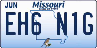MO license plate EH6N1G