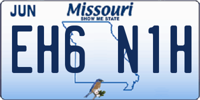 MO license plate EH6N1H