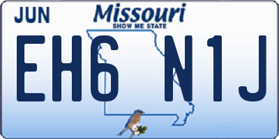 MO license plate EH6N1J