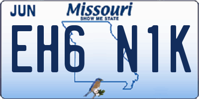 MO license plate EH6N1K