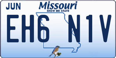MO license plate EH6N1V