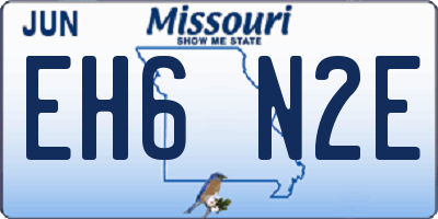MO license plate EH6N2E
