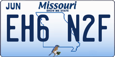 MO license plate EH6N2F