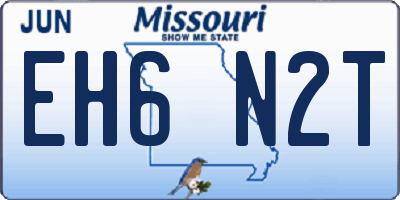 MO license plate EH6N2T