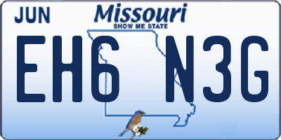 MO license plate EH6N3G