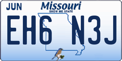 MO license plate EH6N3J