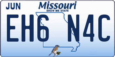 MO license plate EH6N4C