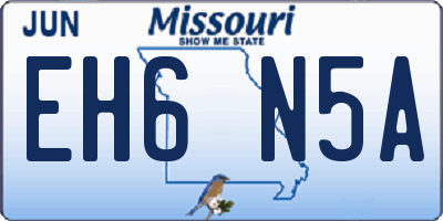 MO license plate EH6N5A