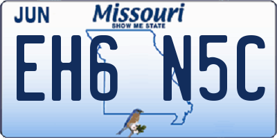 MO license plate EH6N5C