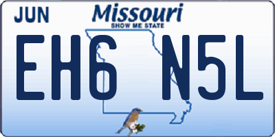 MO license plate EH6N5L