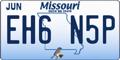 MO license plate EH6N5P