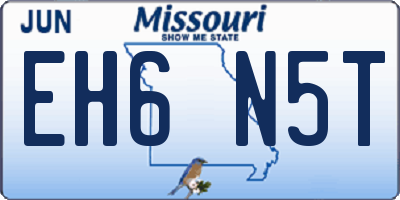 MO license plate EH6N5T