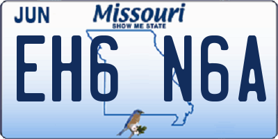 MO license plate EH6N6A