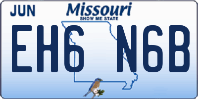 MO license plate EH6N6B