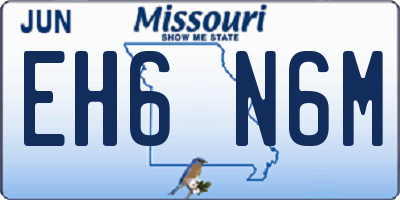 MO license plate EH6N6M