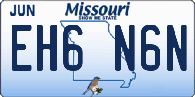 MO license plate EH6N6N