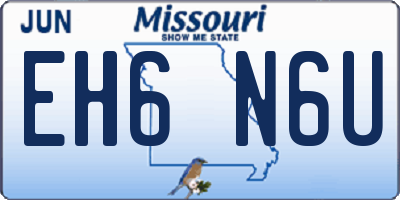 MO license plate EH6N6U