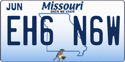 MO license plate EH6N6W