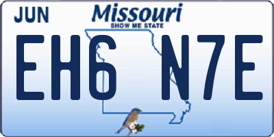 MO license plate EH6N7E