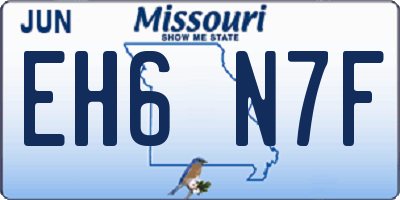 MO license plate EH6N7F