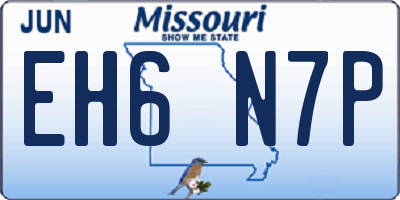 MO license plate EH6N7P