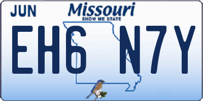MO license plate EH6N7Y
