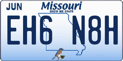 MO license plate EH6N8H