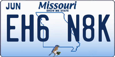 MO license plate EH6N8K