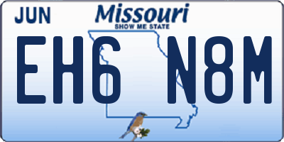 MO license plate EH6N8M