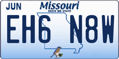 MO license plate EH6N8W