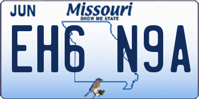 MO license plate EH6N9A