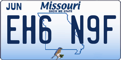 MO license plate EH6N9F