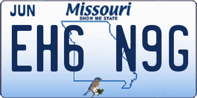 MO license plate EH6N9G