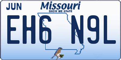 MO license plate EH6N9L