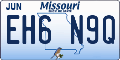 MO license plate EH6N9Q