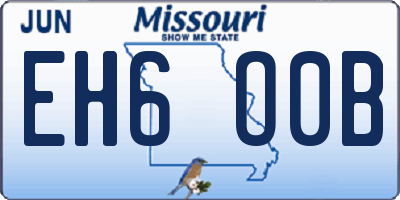 MO license plate EH6O0B