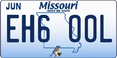 MO license plate EH6O0L
