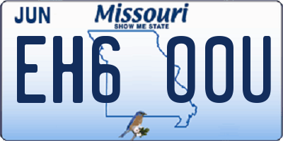 MO license plate EH6O0U