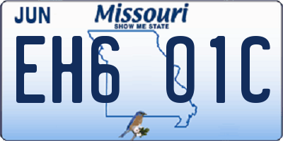 MO license plate EH6O1C