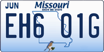 MO license plate EH6O1G