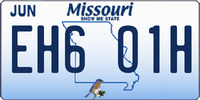 MO license plate EH6O1H